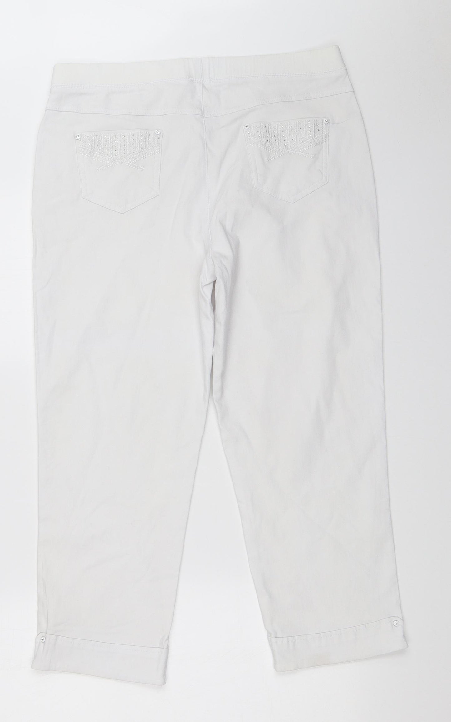 Preworn Womens White   Cropped Trousers Size 32 in L22 in