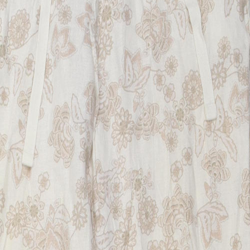Marks and Spencer Womens Ivory Floral  Trousers  Size 12 L27 in