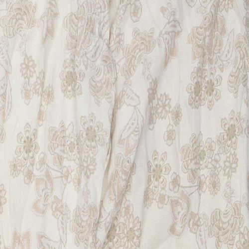 Marks and Spencer Womens Ivory Floral  Trousers  Size 12 L27 in