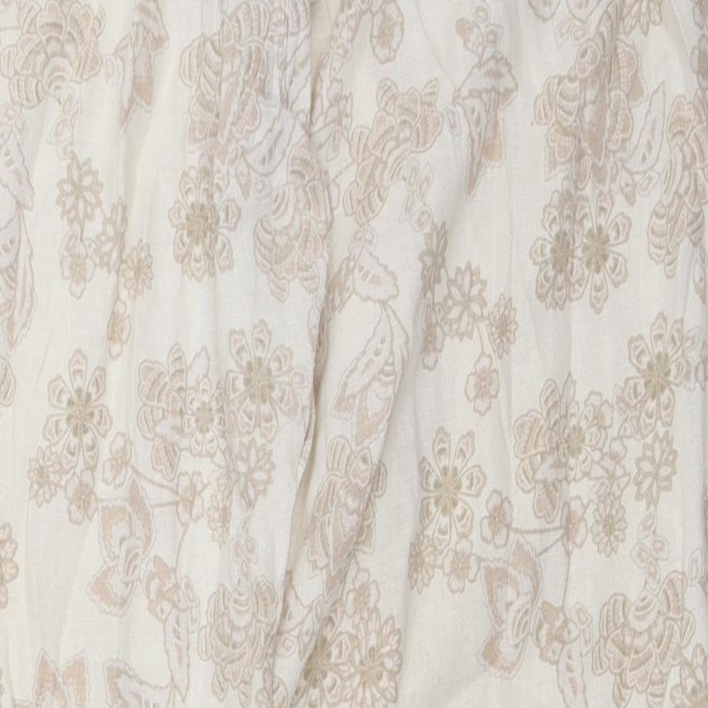 Marks and Spencer Womens Ivory Floral  Trousers  Size 12 L27 in