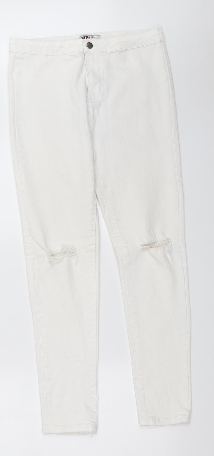 Portobello Punk Womens White Skinny Jeans Size 14 L27 in