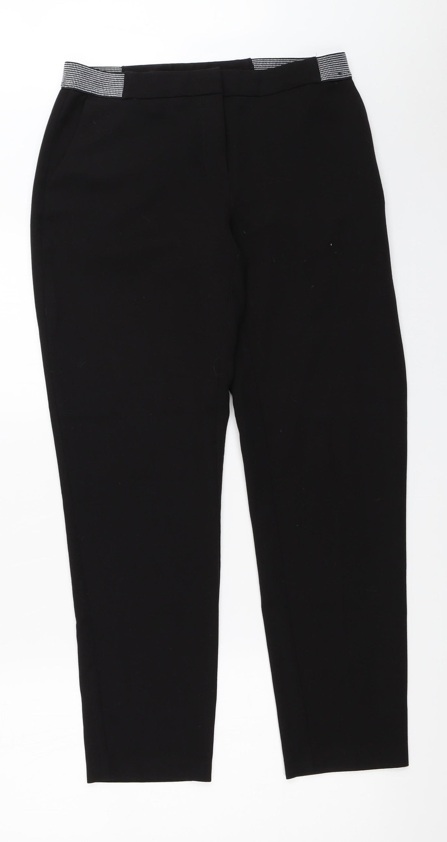 Nutmeg Womens Black   Capri Trousers Size 10 L27 in