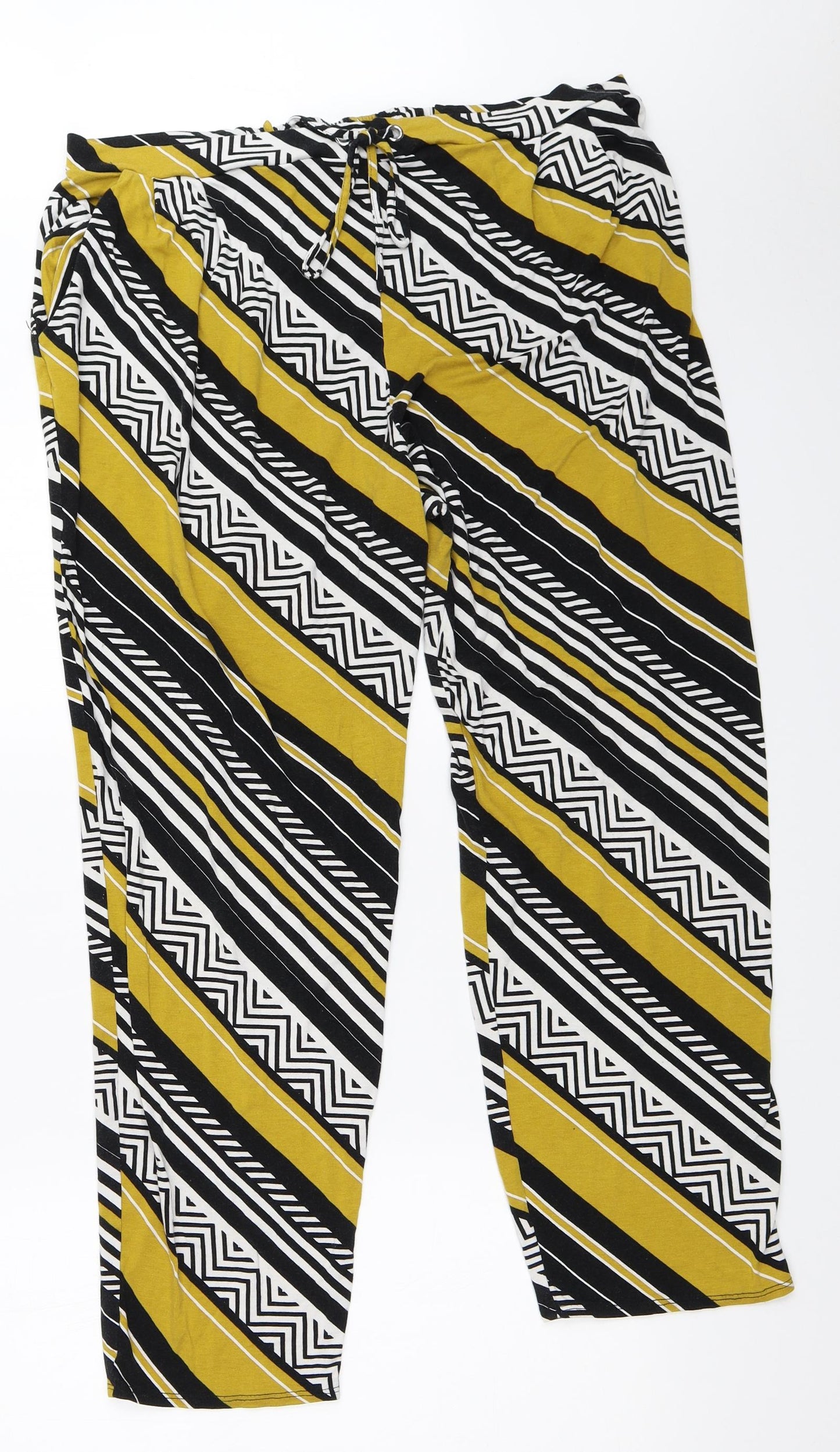 Blue Chameleon Womens Black Geometric  Trousers  Size 34 in L27 in