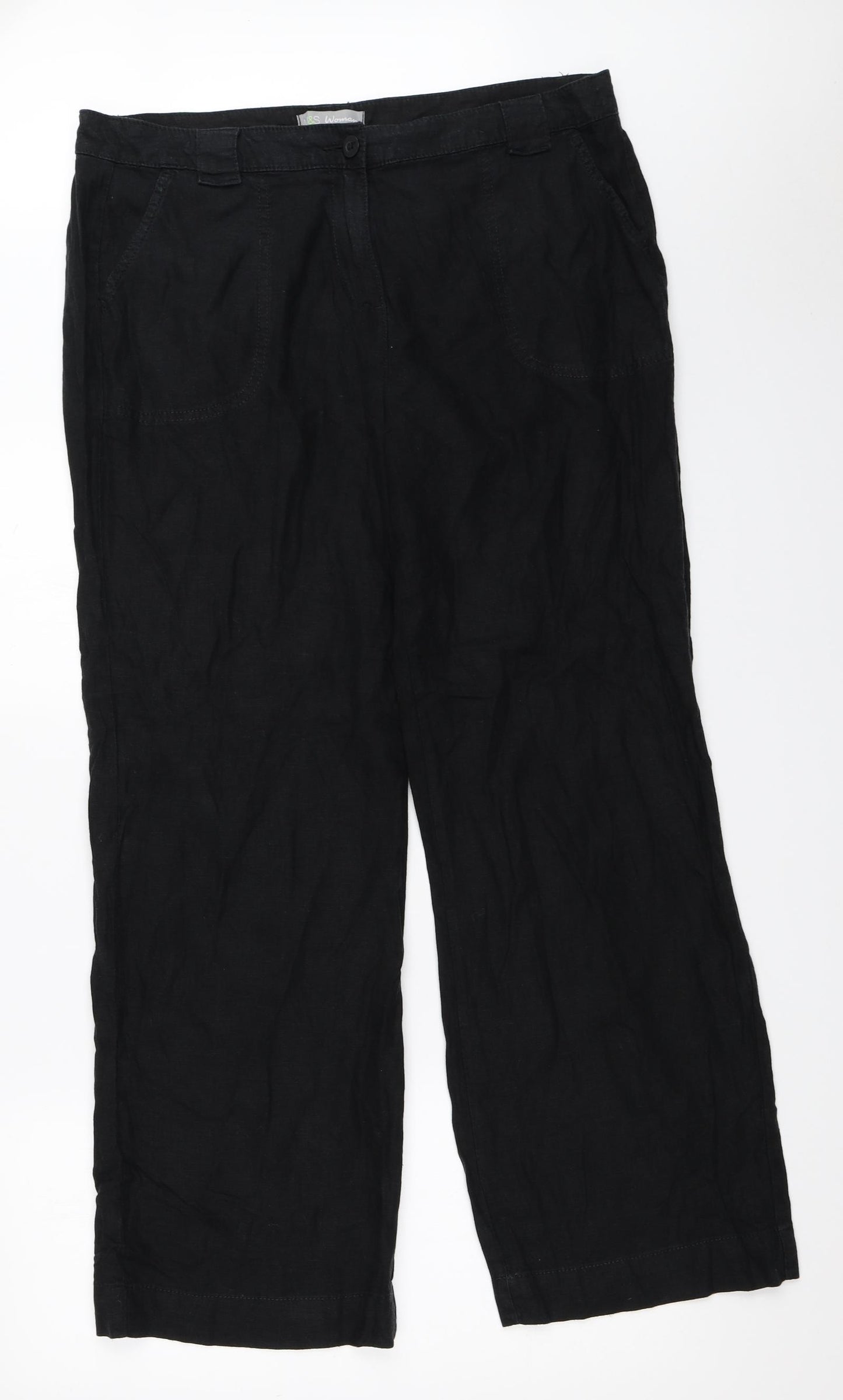 Marks and Spencer Womens Black   Trousers  Size 36 in L29.5 in