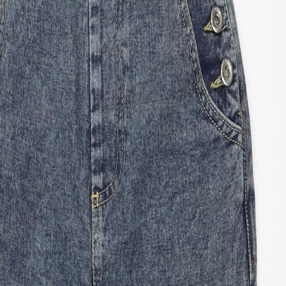 Boohoo Womens Blue  Denim Dungaree One-Piece Size 6