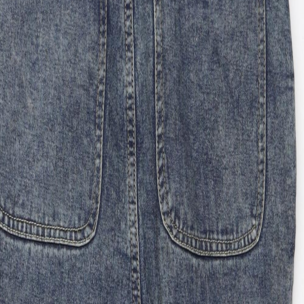 Boohoo Womens Blue  Denim Dungaree One-Piece Size 6