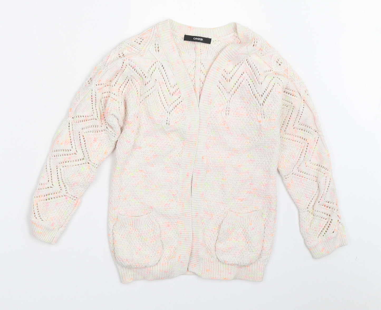 George Girls Ivory   Cardigan Jumper Size 6-7 Years