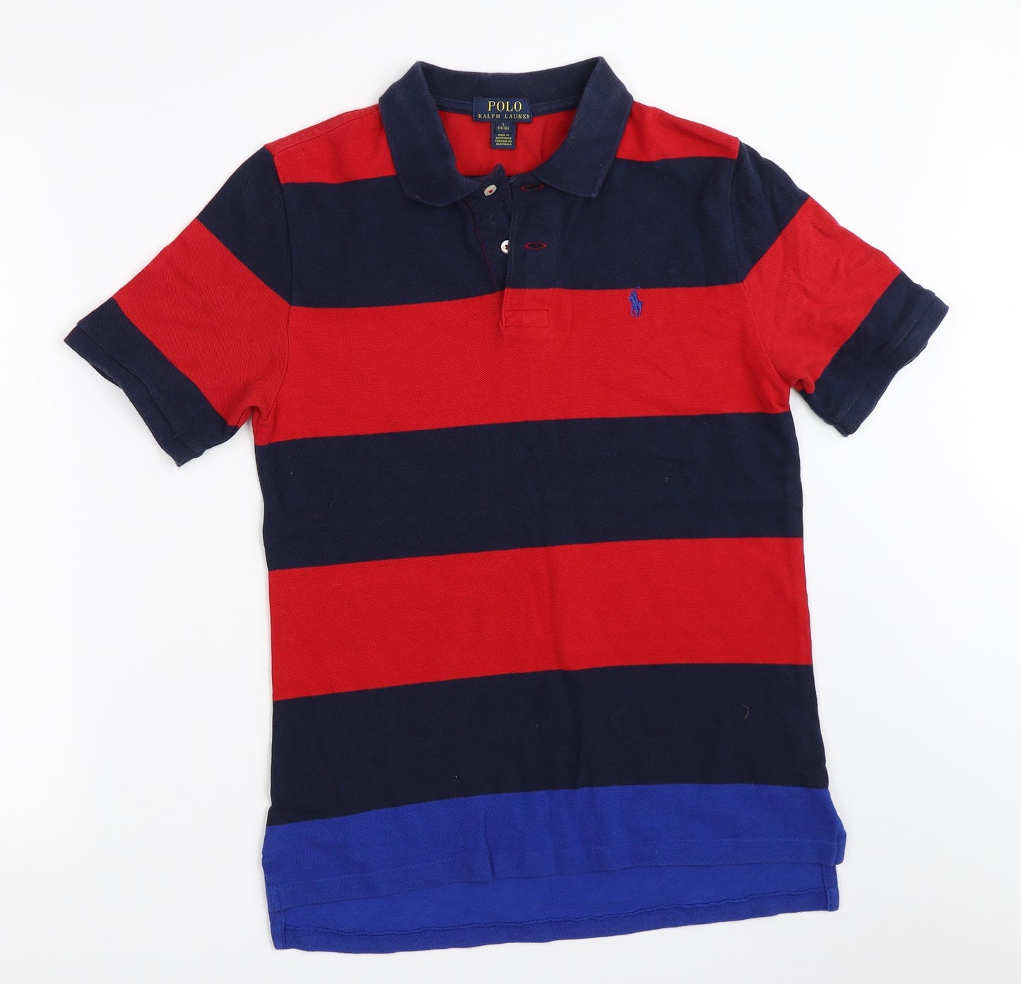 Polo Ralph Lauren Boys Blue Striped  Basic Polo Size 14-15 Years