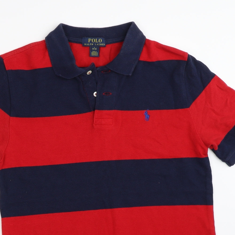 Polo Ralph Lauren Boys Blue Striped  Basic Polo Size 14-15 Years