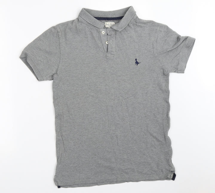 Jack Wills Mens Grey Polo Size XS