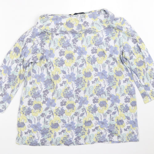 EWM Womens Grey Floral  Pullover Jumper Size 18