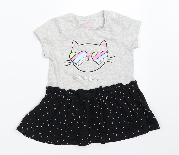 Cool Club Girls Grey   Fit & Flare  Size 9-12 Months