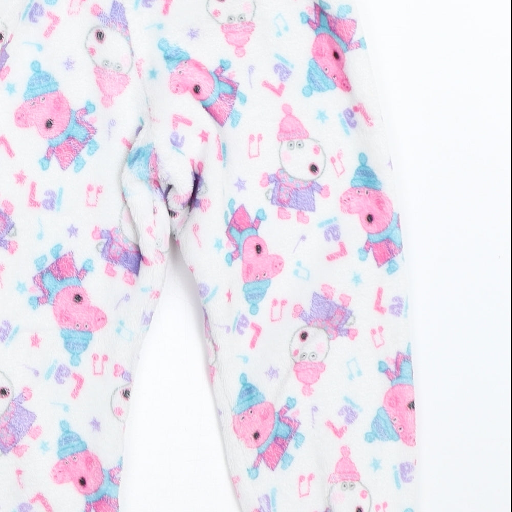George Girls White Solid  Top Pyjama Pants Size 2-3 Years  - Peppa Pig