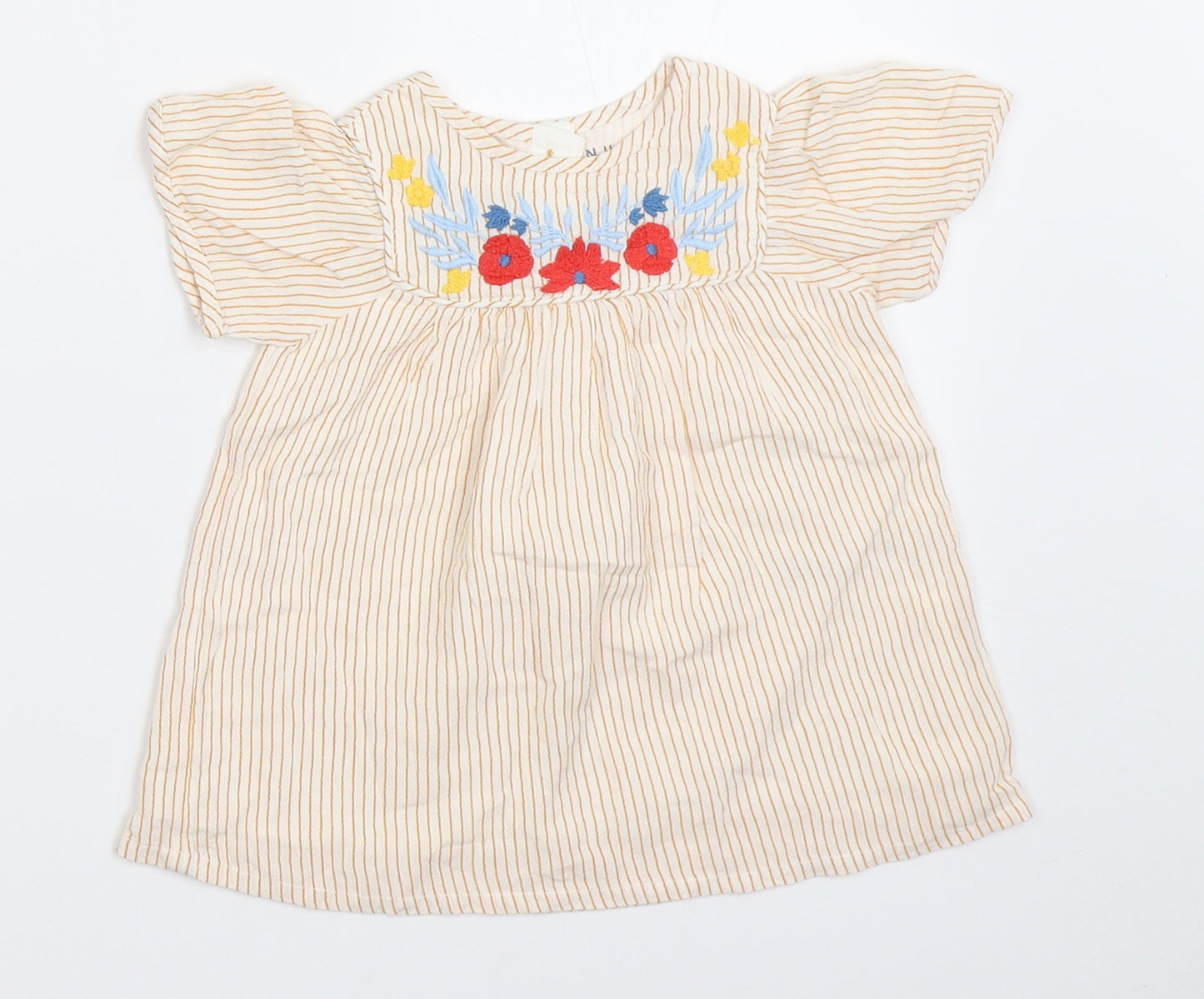 Nutmeg Girls Yellow Striped  Fit & Flare  Size 0-3 Months