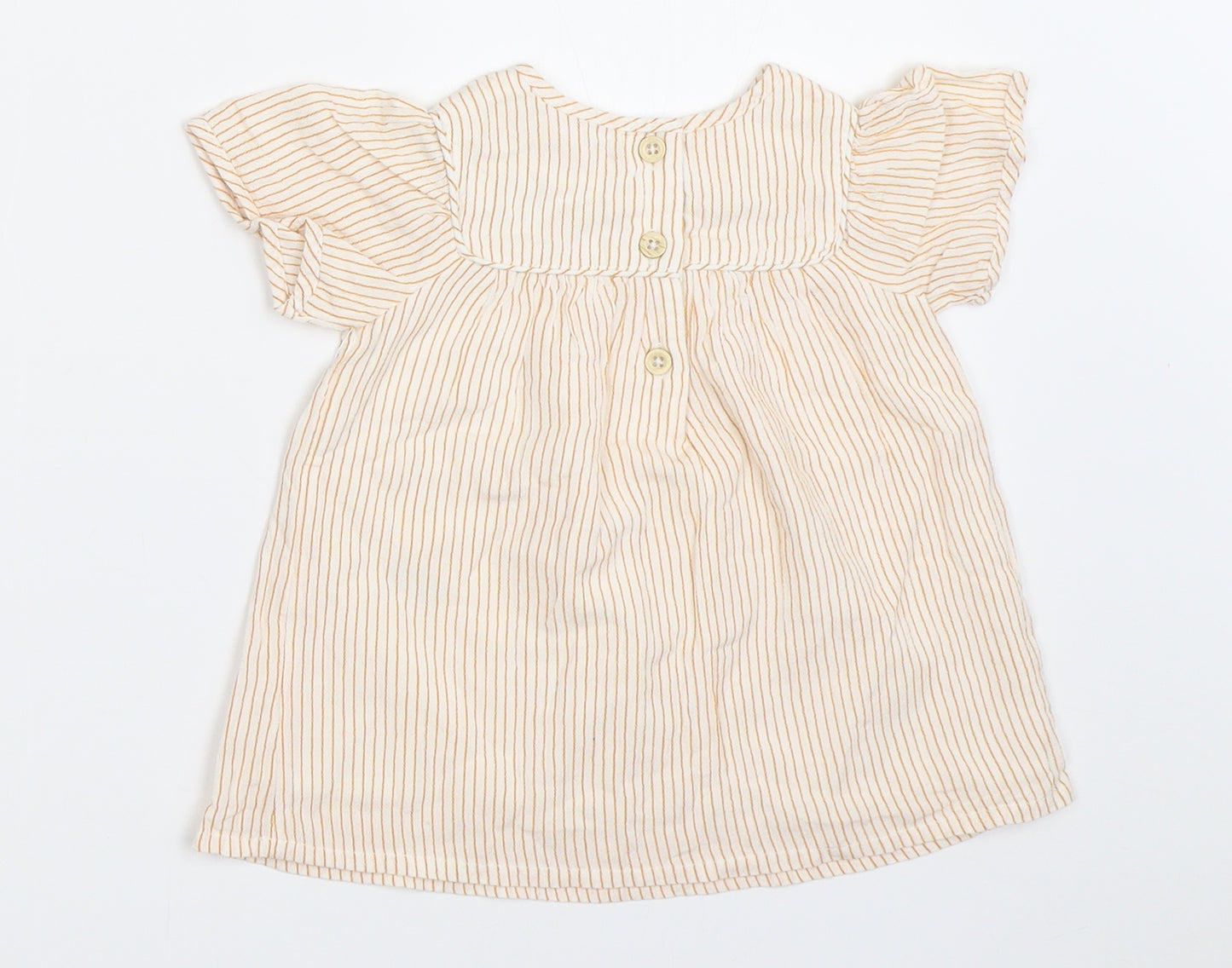 Nutmeg Girls Yellow Striped  Fit & Flare  Size 0-3 Months