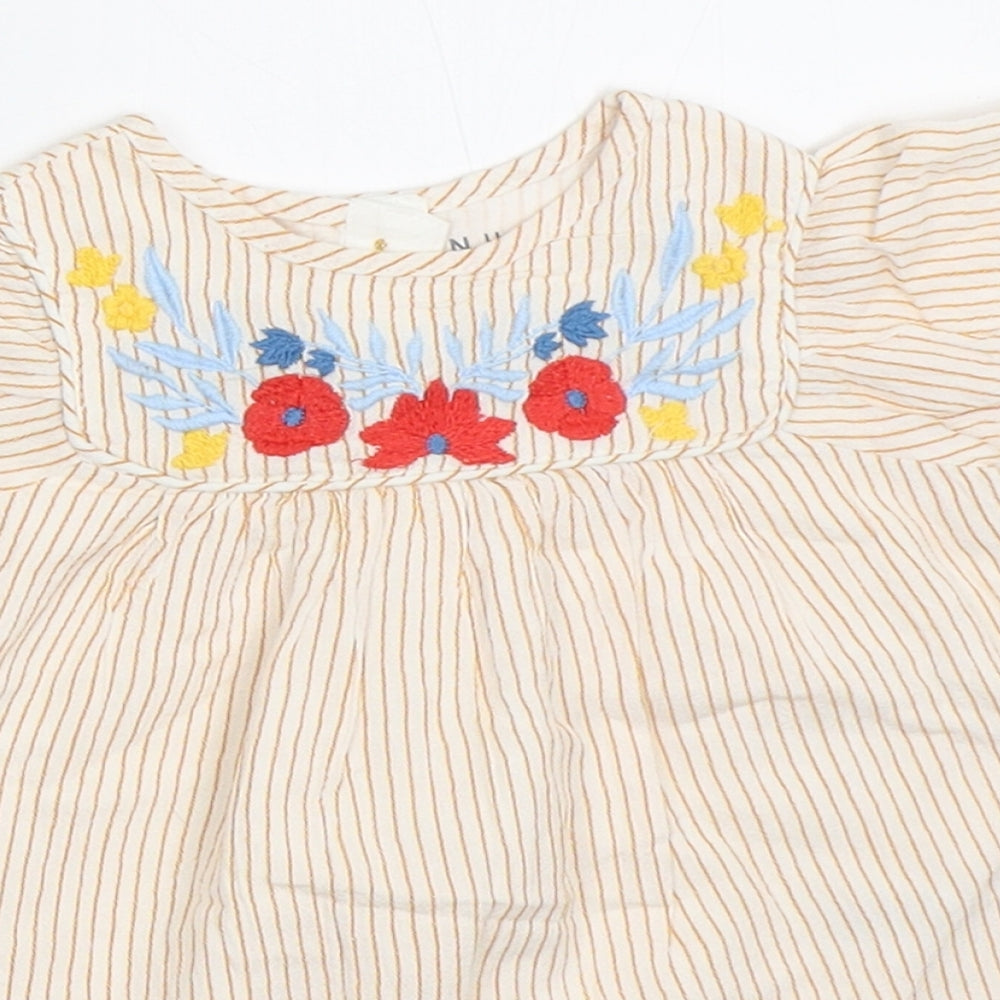 Nutmeg Girls Yellow Striped  Fit & Flare  Size 0-3 Months