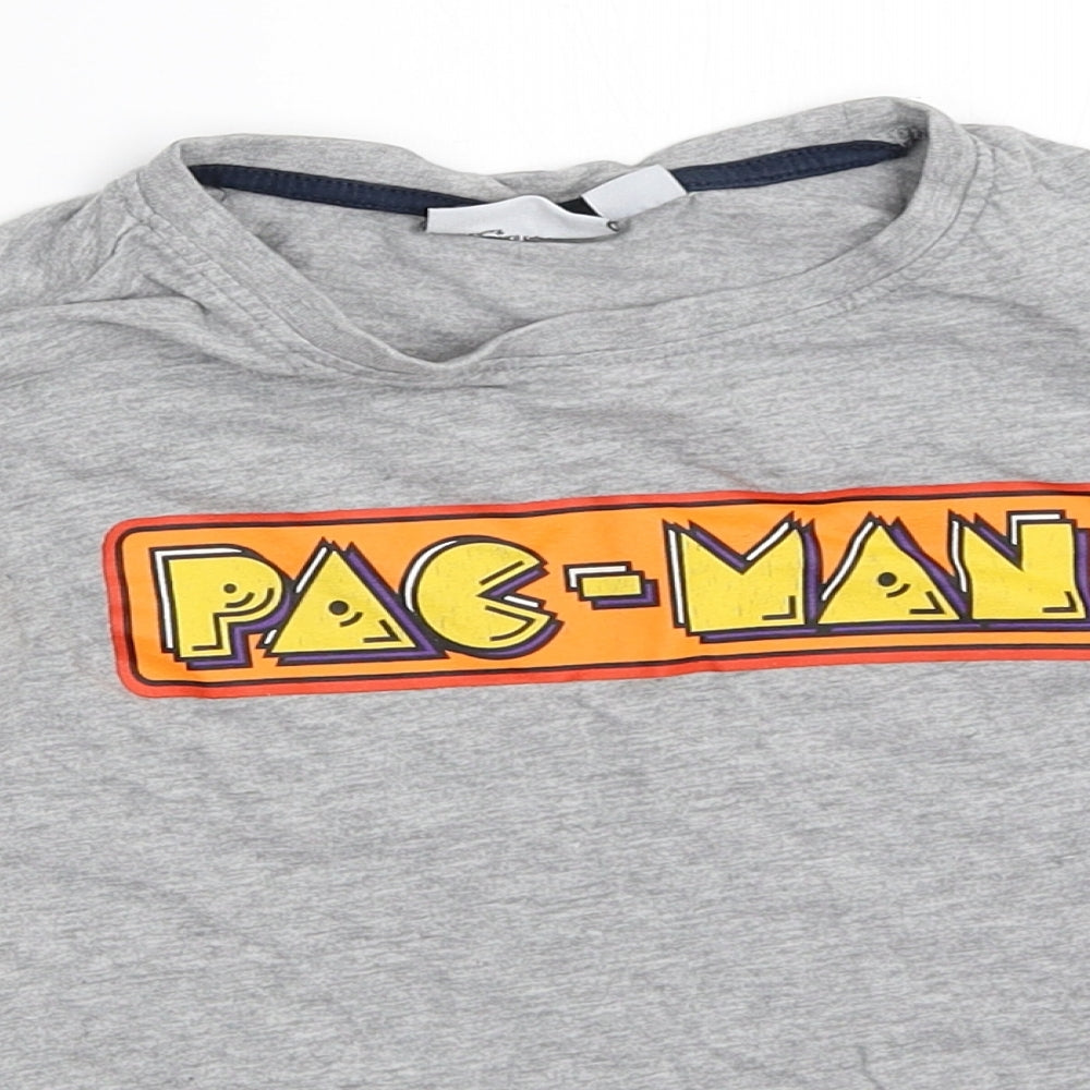 Preworn Boys Grey   Basic T-Shirt Size 7-8 Years  - Pac Man