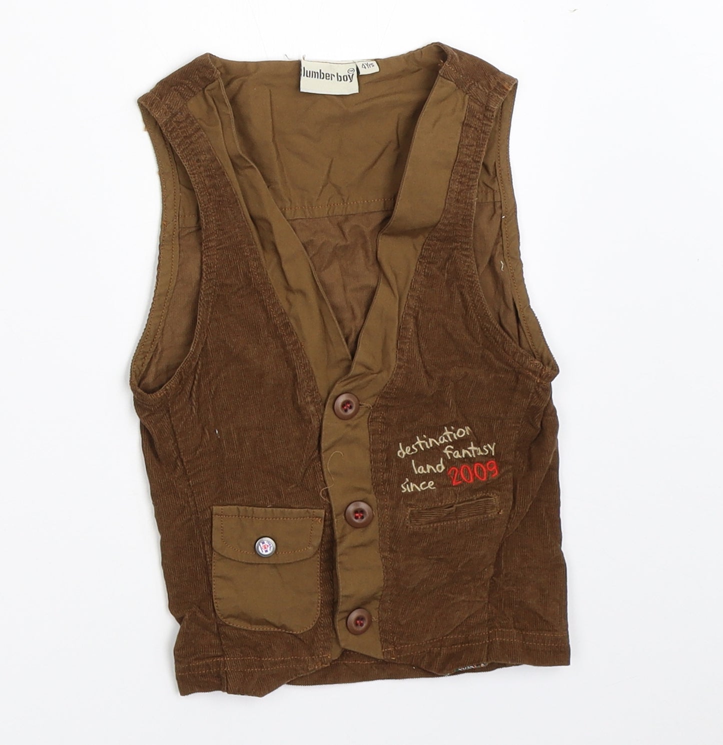 Lumber Boy Boys Brown   Jacket Waistcoat Size 4 Years
