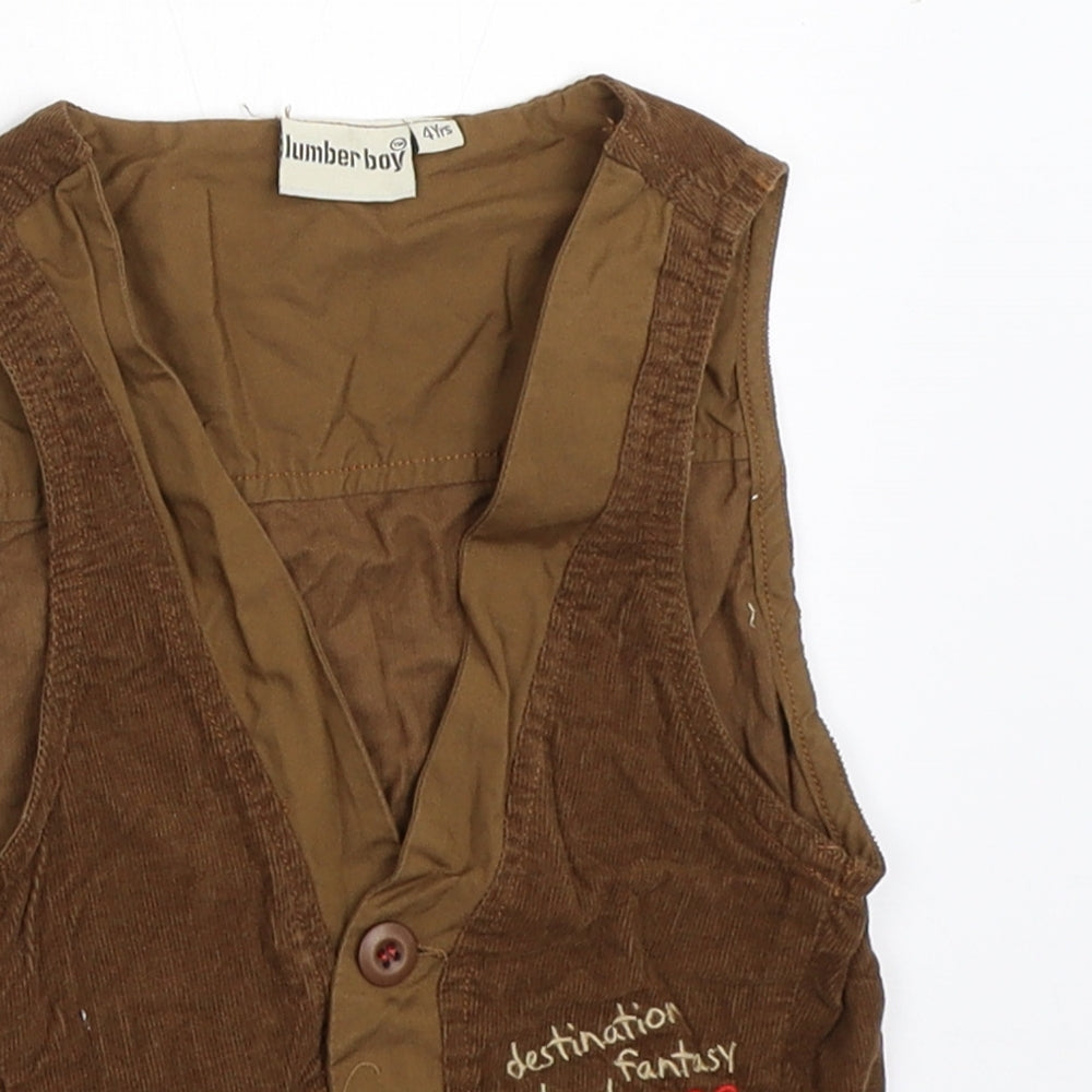 Lumber Boy Boys Brown   Jacket Waistcoat Size 4 Years