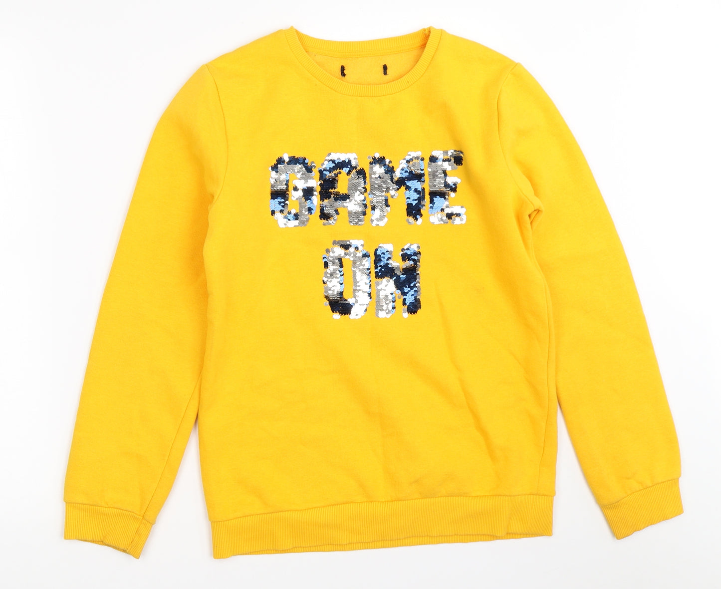 Primark Girls Yellow   Pullover Sweatshirt Size 12 Years