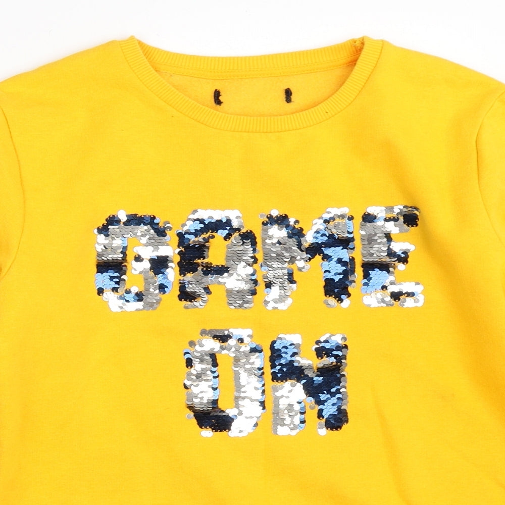 Primark Girls Yellow   Pullover Sweatshirt Size 12 Years