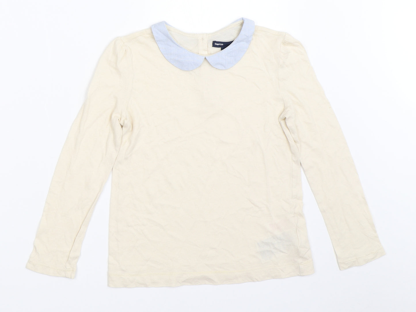Gap Girls Ivory   Basic T-Shirt Size 6-7 Years