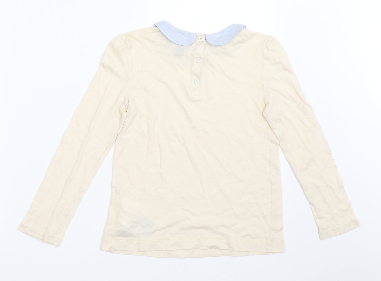 Gap Girls Ivory   Basic T-Shirt Size 6-7 Years