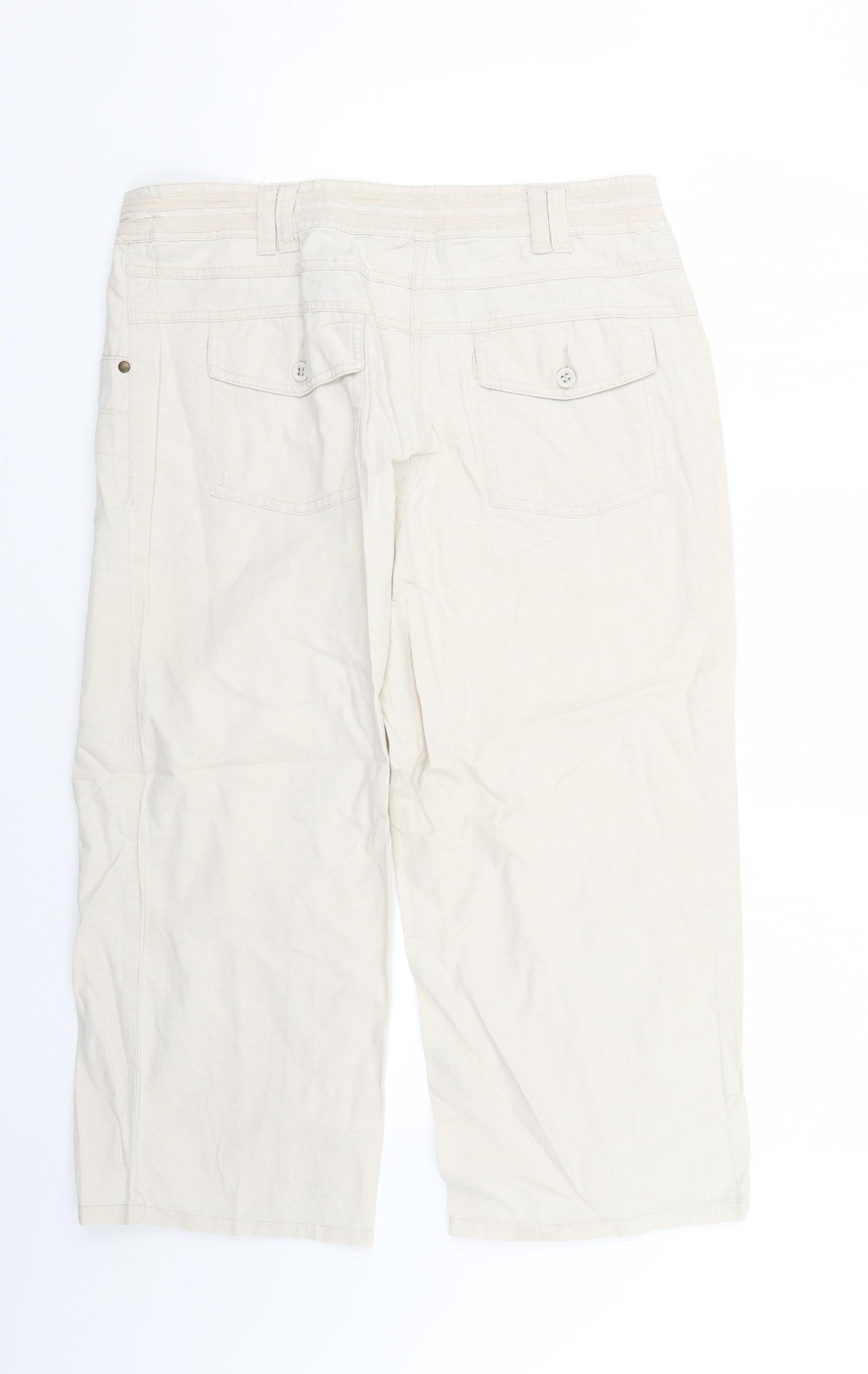 TU Womens Beige   Cropped Trousers Size 14 L21 in