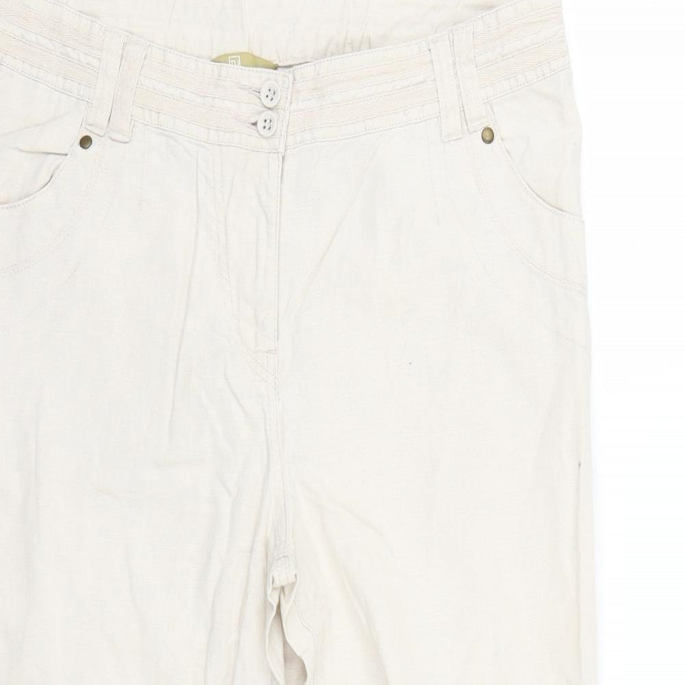 TU Womens Beige   Cropped Trousers Size 14 L21 in