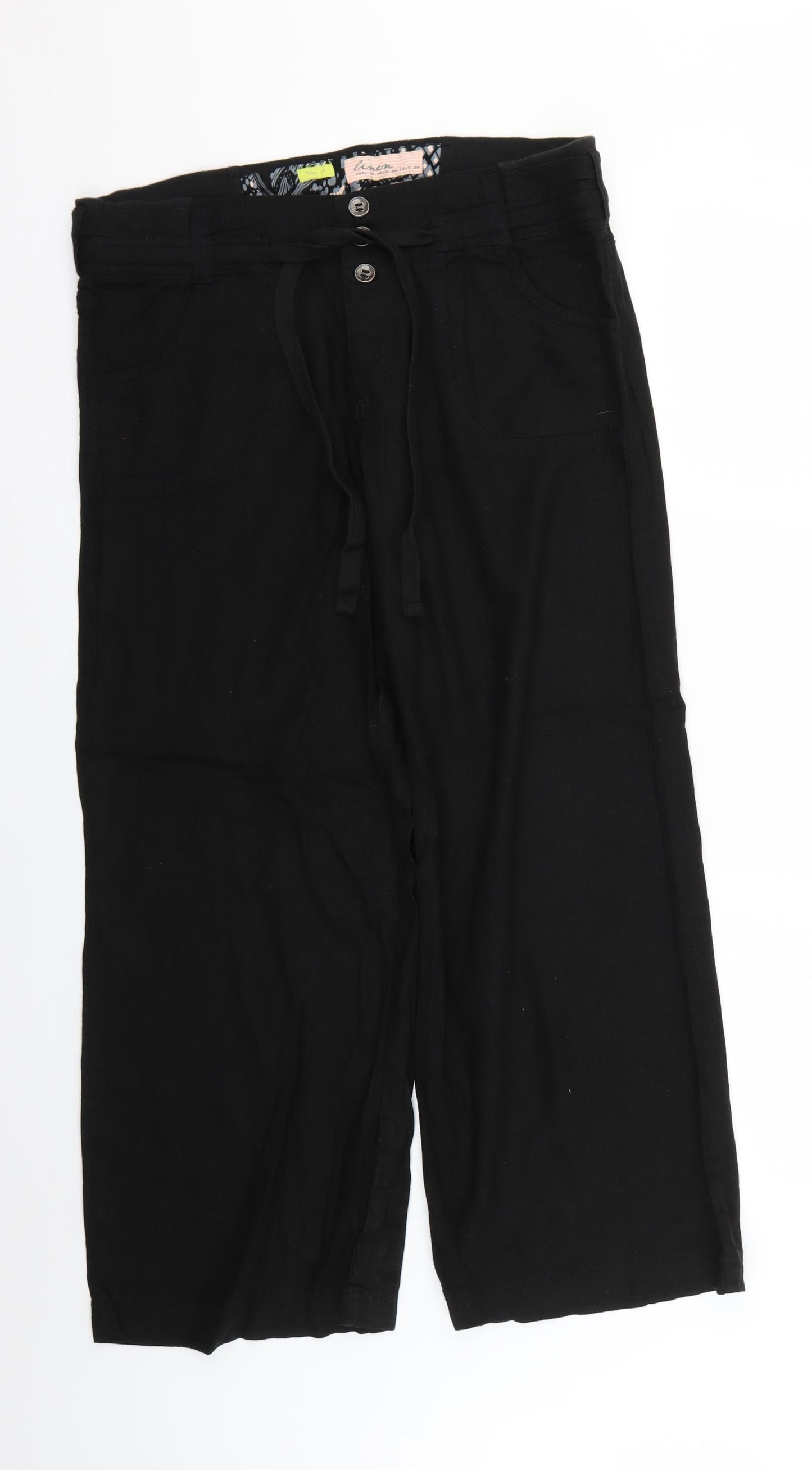 Preworn Womens Black   Trousers  Size 14 L27 in