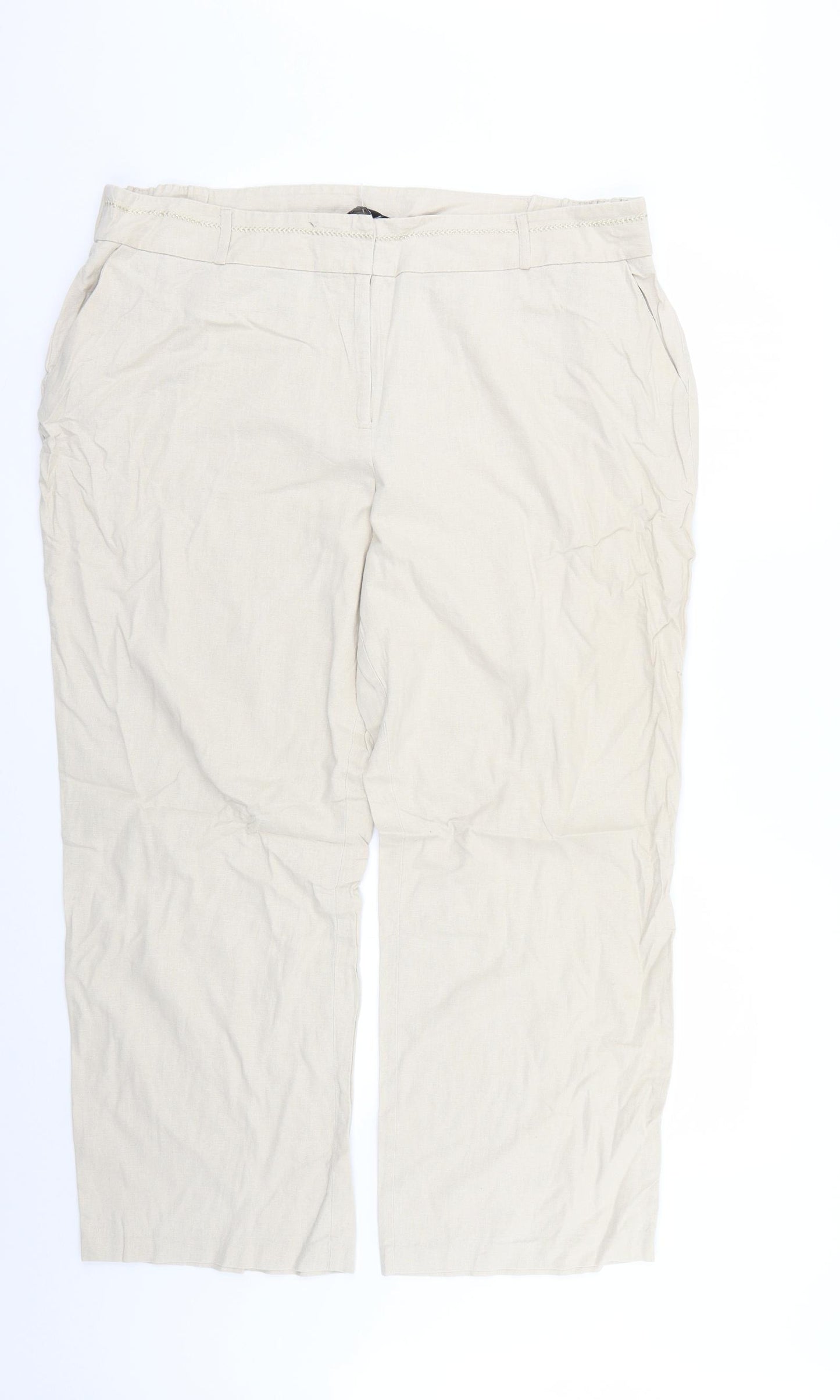 BM Womens Beige   Trousers  Size 20 L25 in