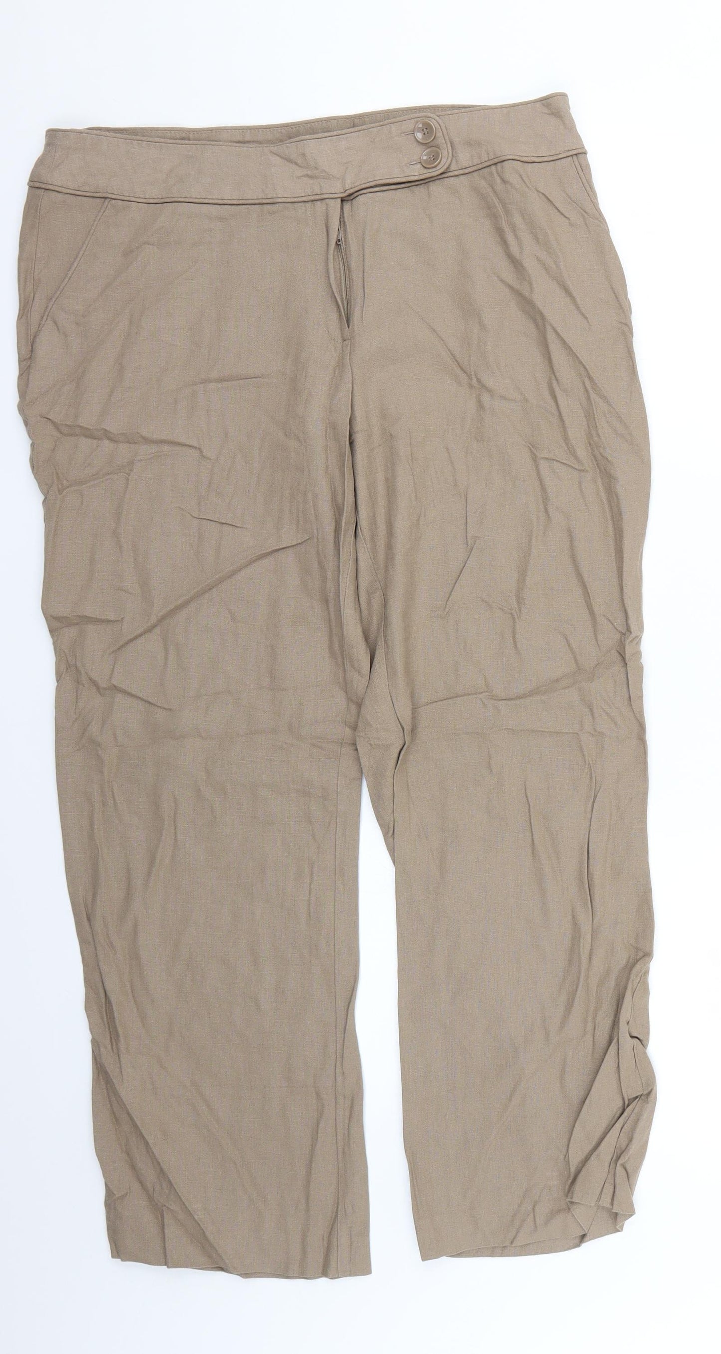 petite Womens Beige   Trousers  Size 16 L26 in