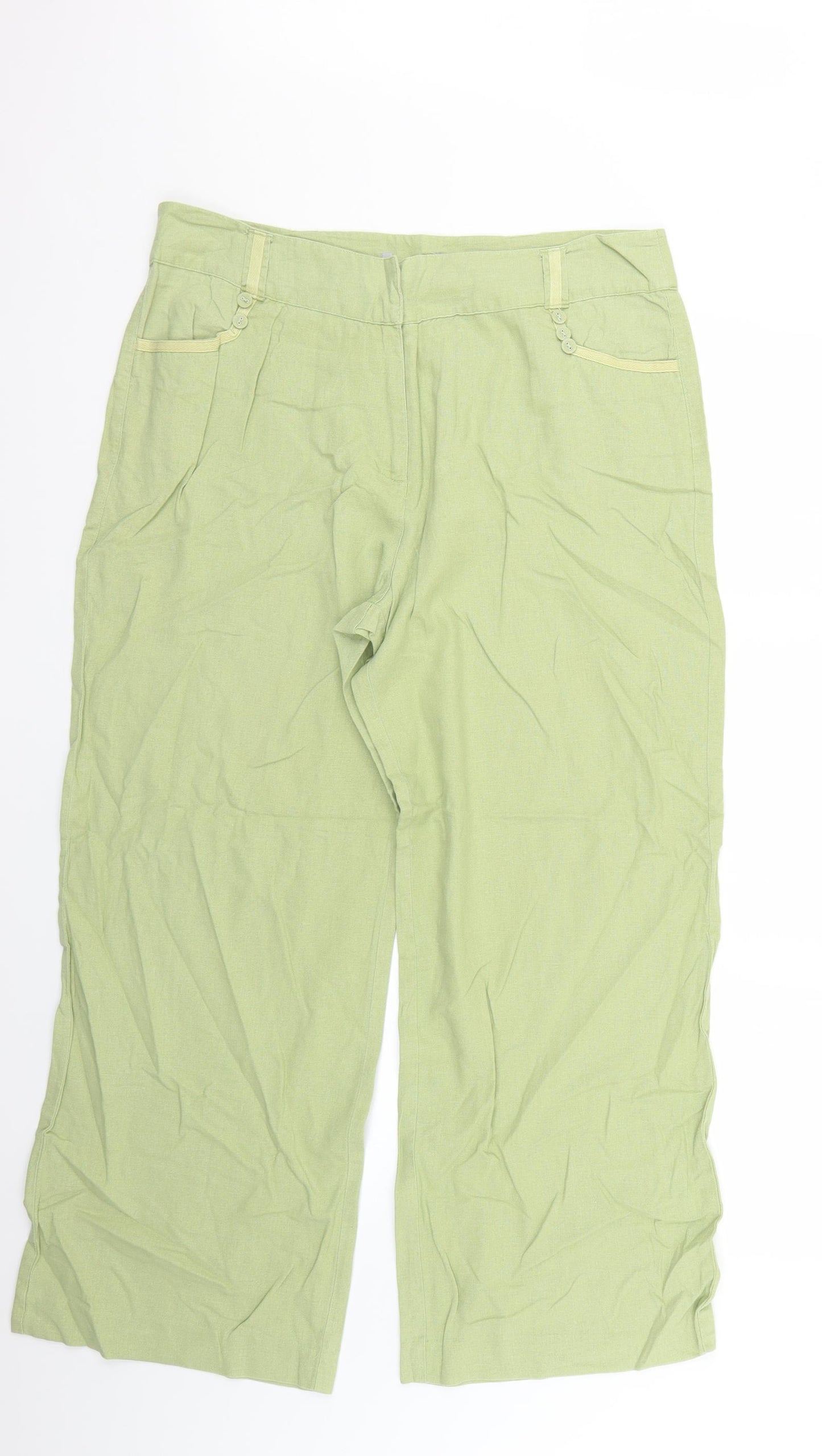 Preworn Womens Green   Trousers  Size 16 L27 in