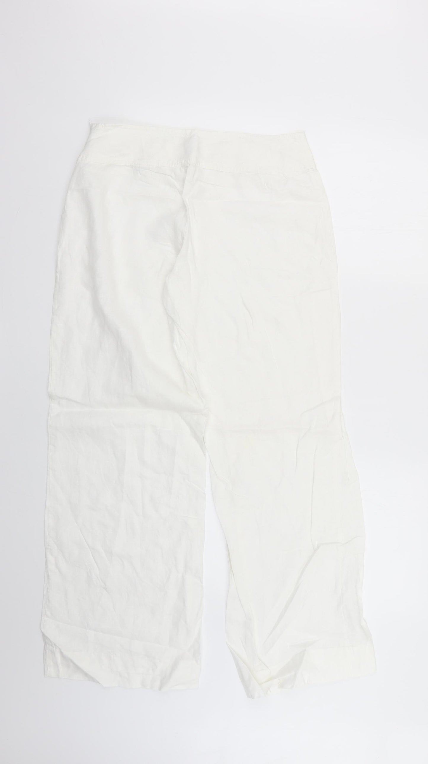 H&M Womens White   Trousers  Size 6 L26 in