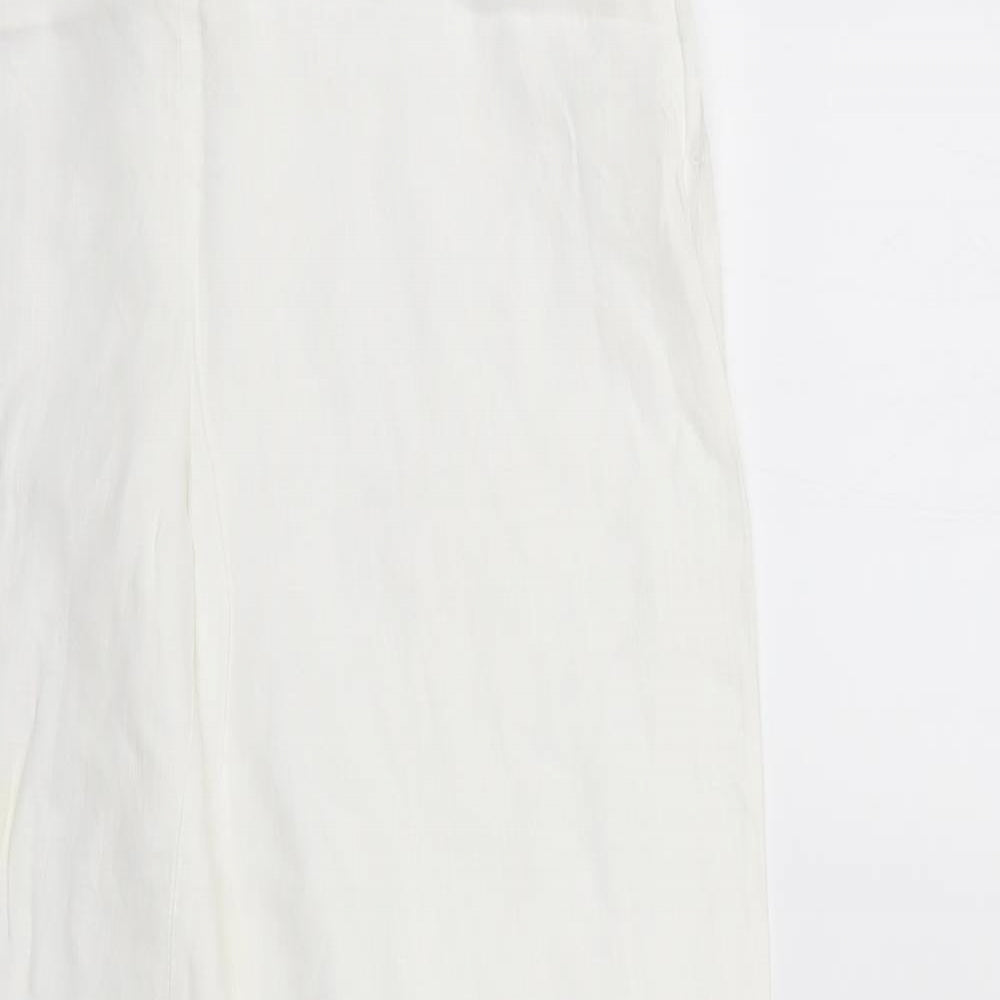 H&M Womens White   Trousers  Size 6 L26 in