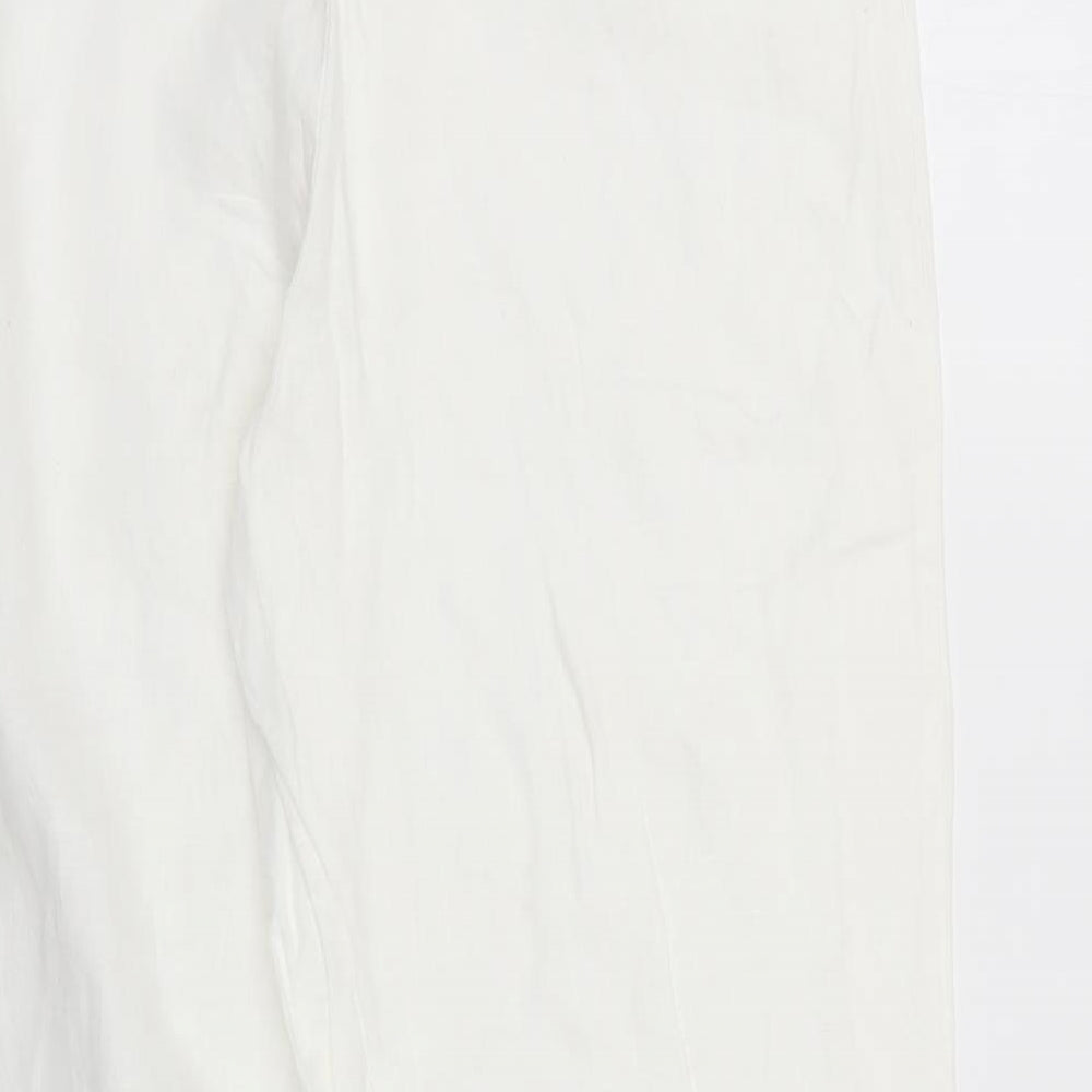 H&M Womens White   Trousers  Size 6 L26 in