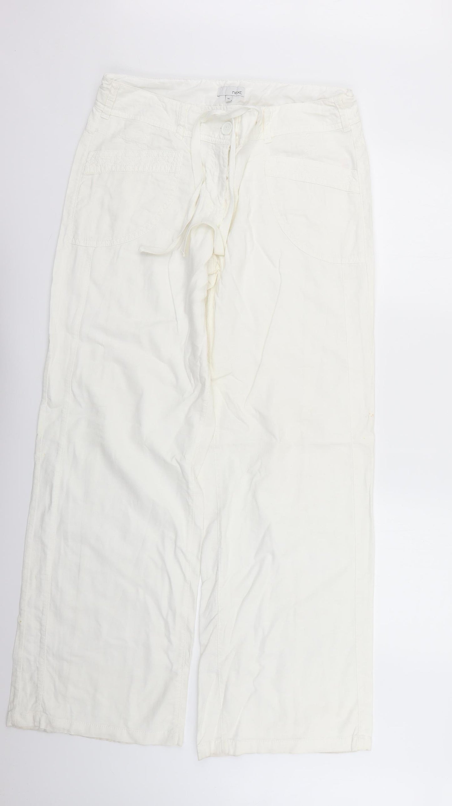 NEXT Womens White   Trousers  Size 14 L31 in