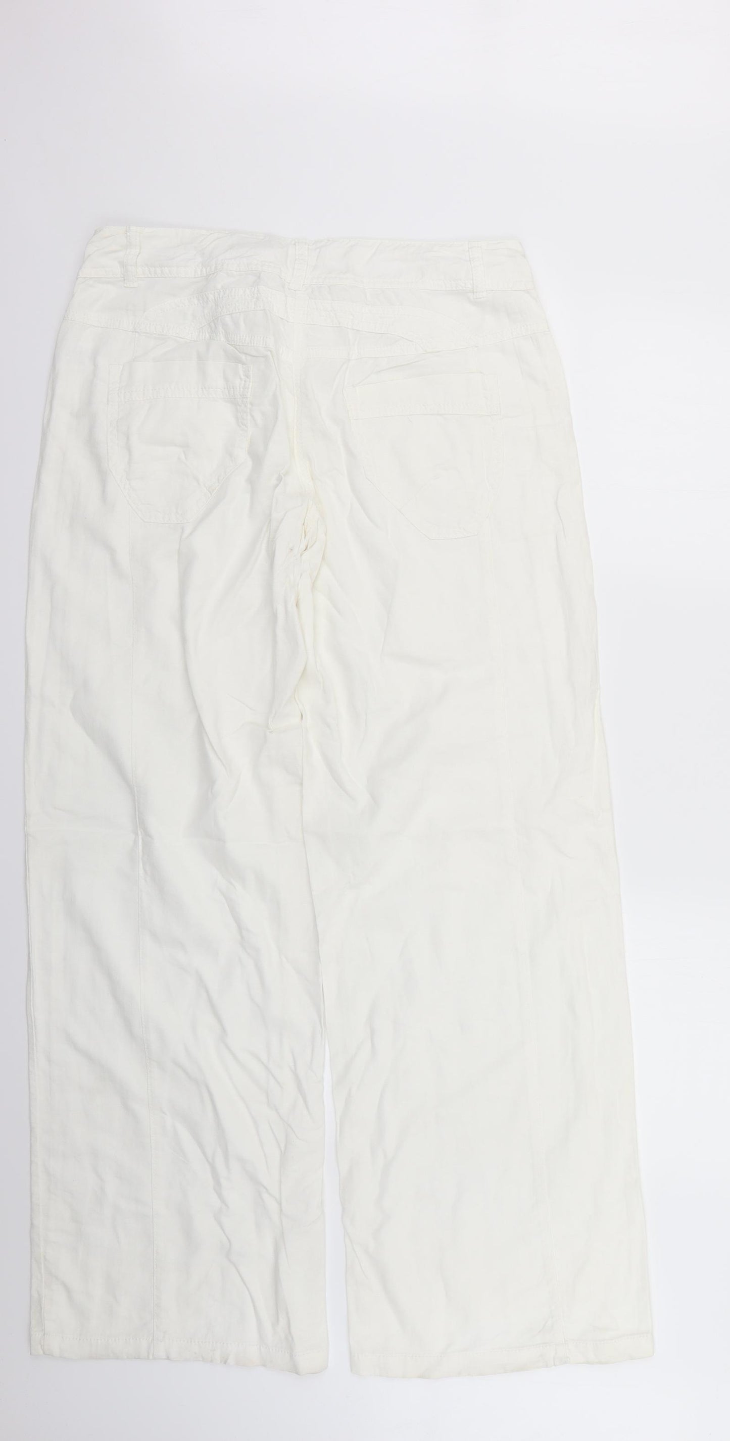 NEXT Womens White   Trousers  Size 14 L31 in