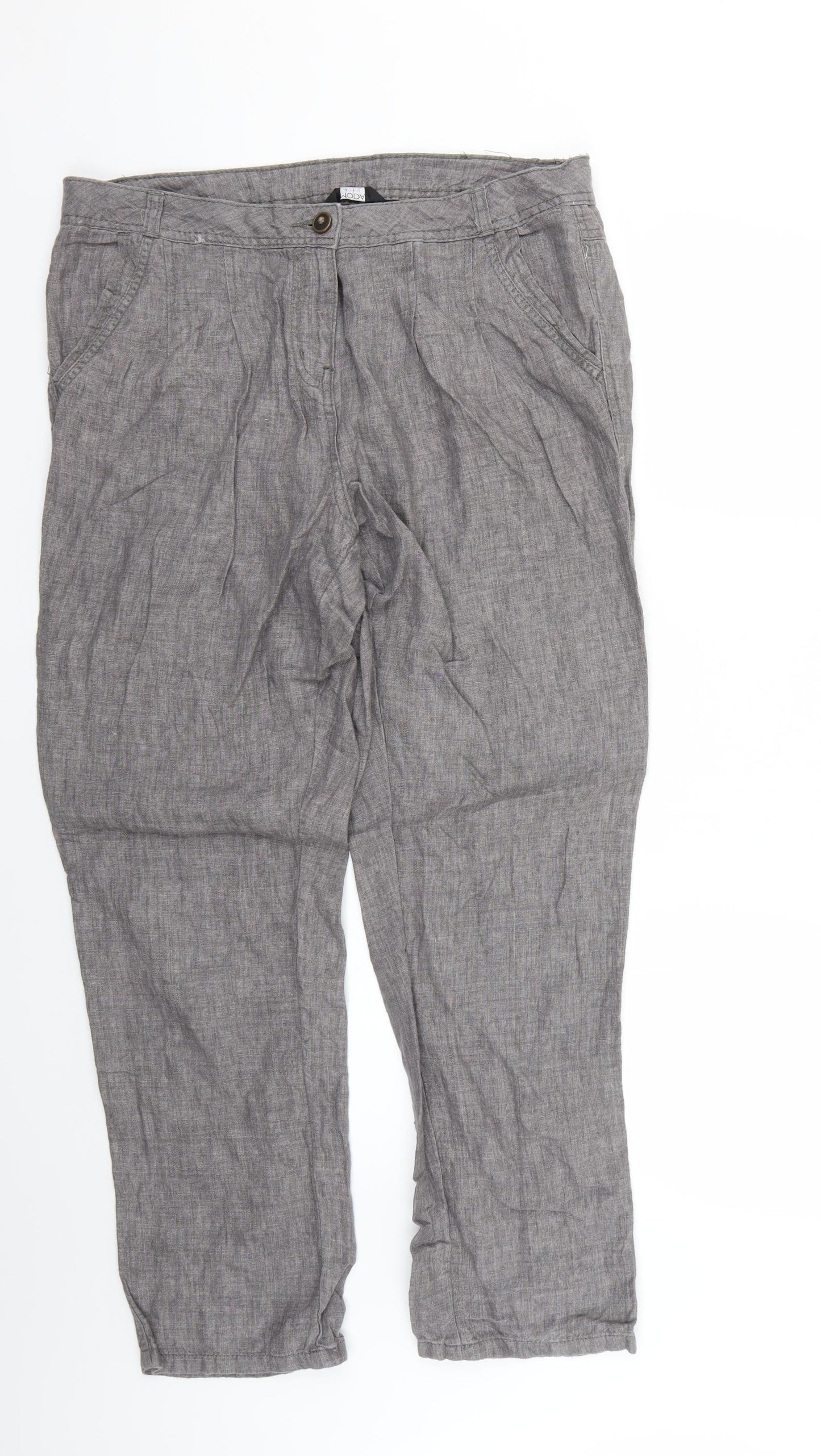 George Womens Grey   Trousers  Size 14 L25 in