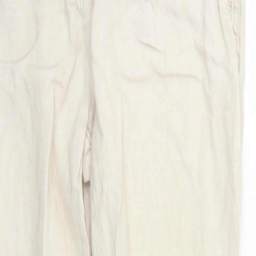 Indigo Womens Beige   Trousers  Size 12 L26 in