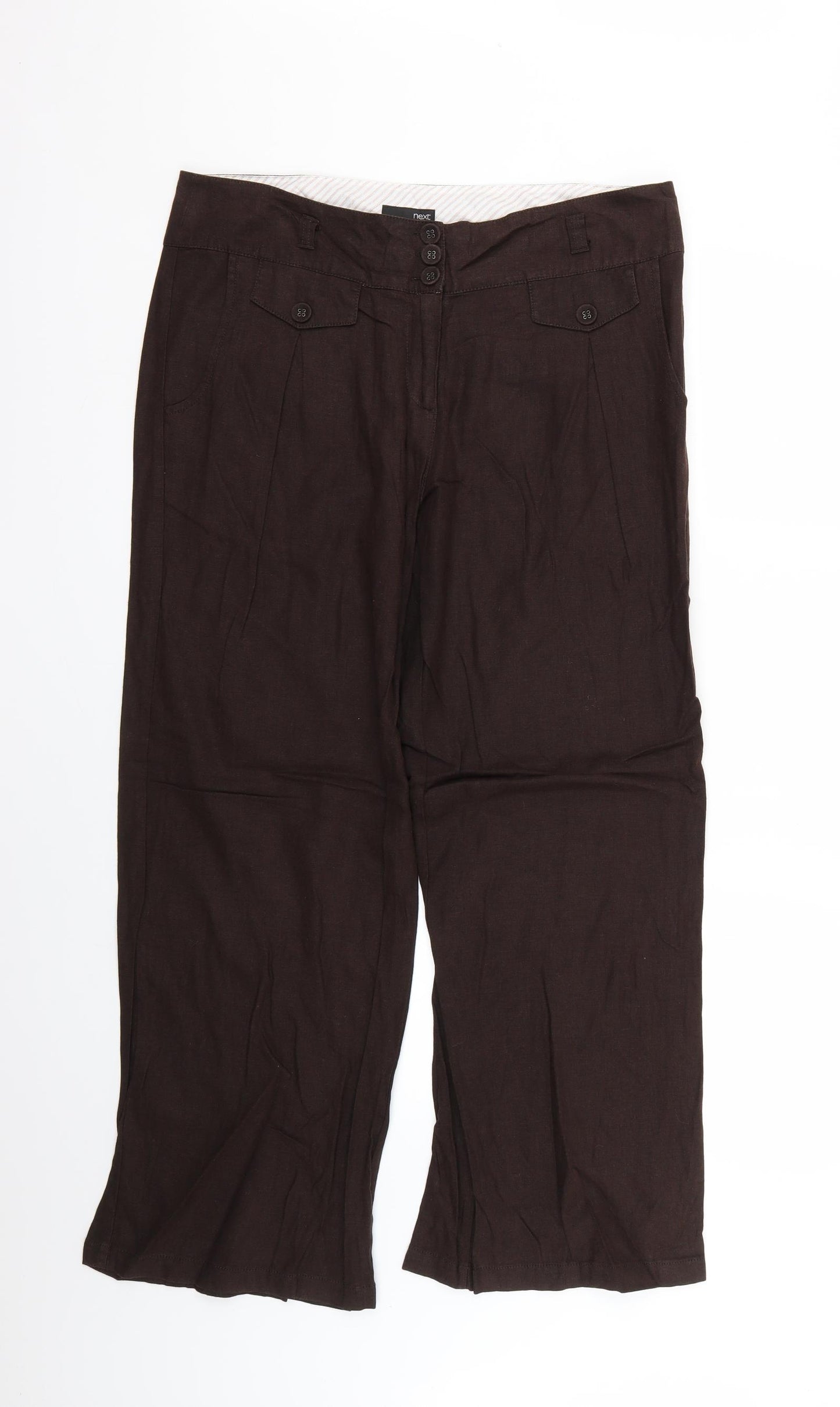 NEXT Womens Brown   Trousers  Size 14 L26 in