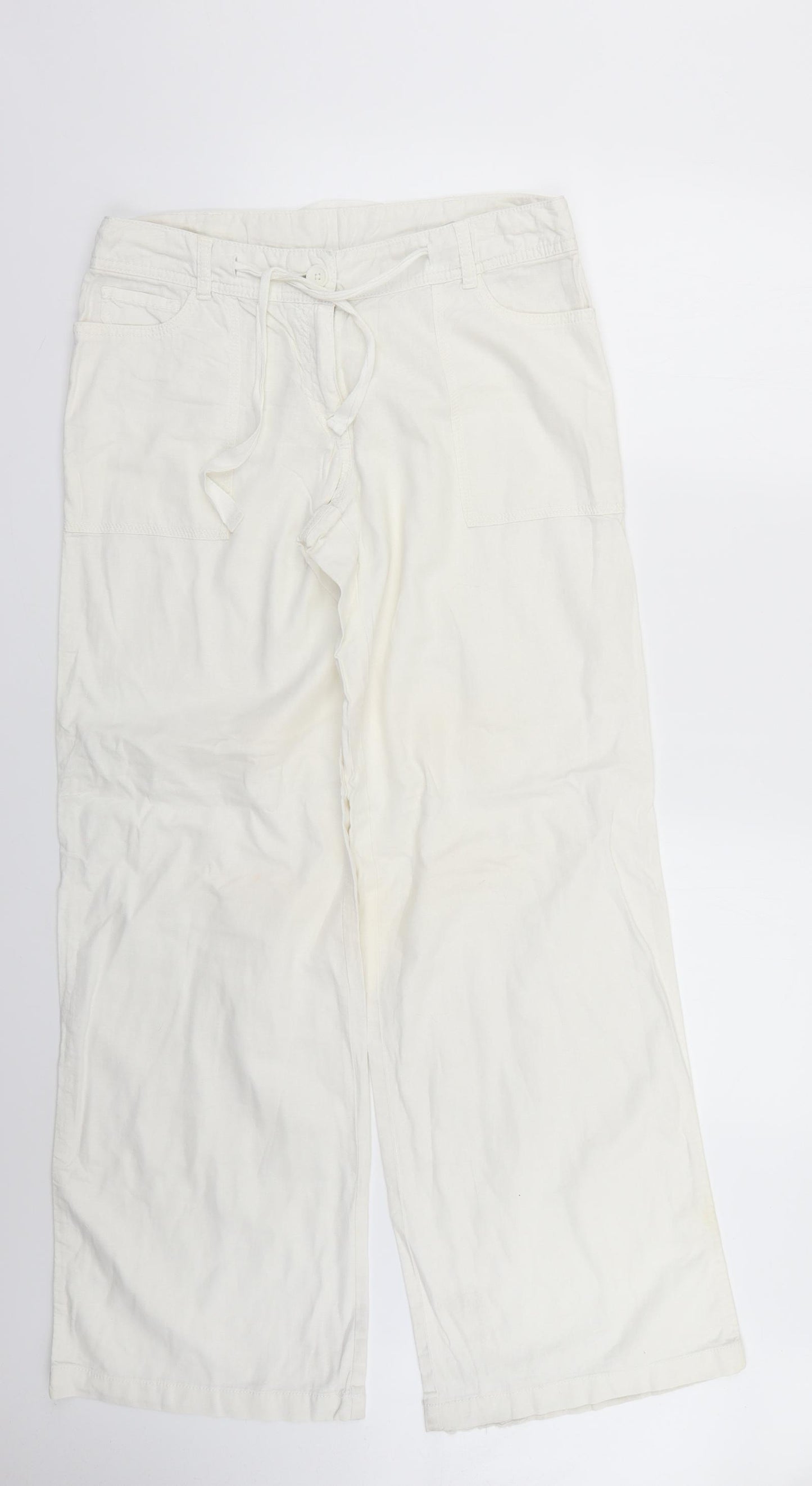 NEXT Womens White   Trousers  Size 10 L30 in