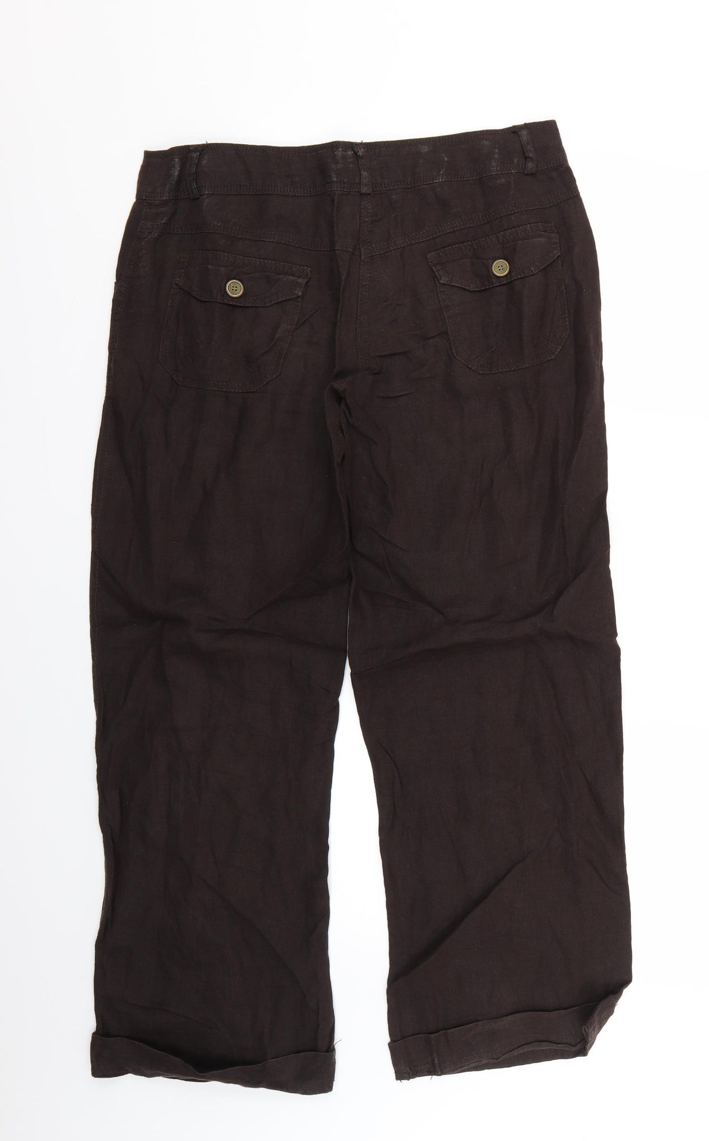 Denim & Co. Womens Brown   Trousers  Size 10 L26 in