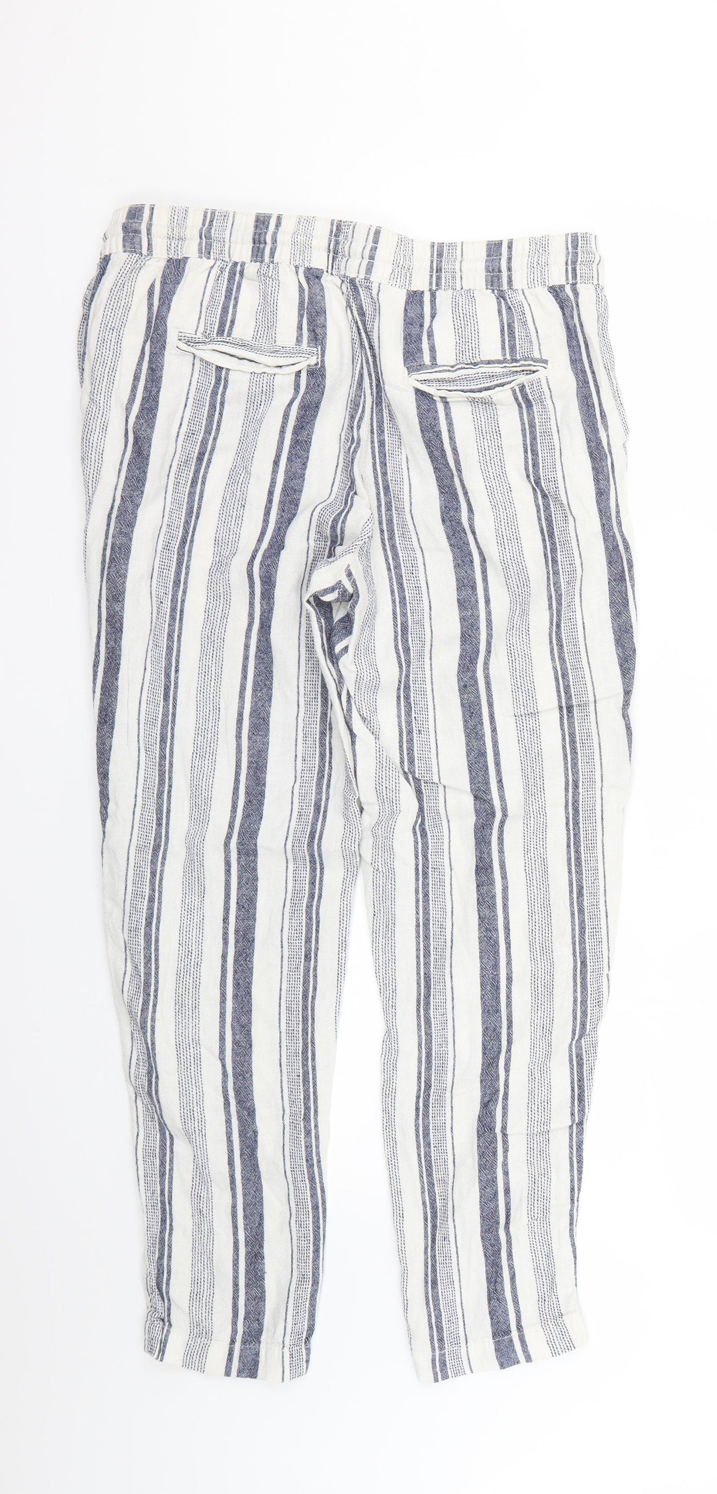 Papaya Womens Multicoloured Striped  Trousers  Size 12 L25 in