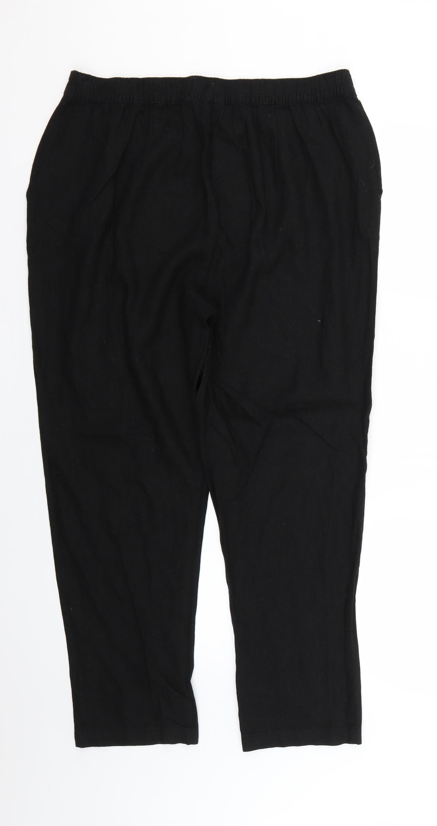 Peacocks Womens Black   Trousers  Size 14 L24 in