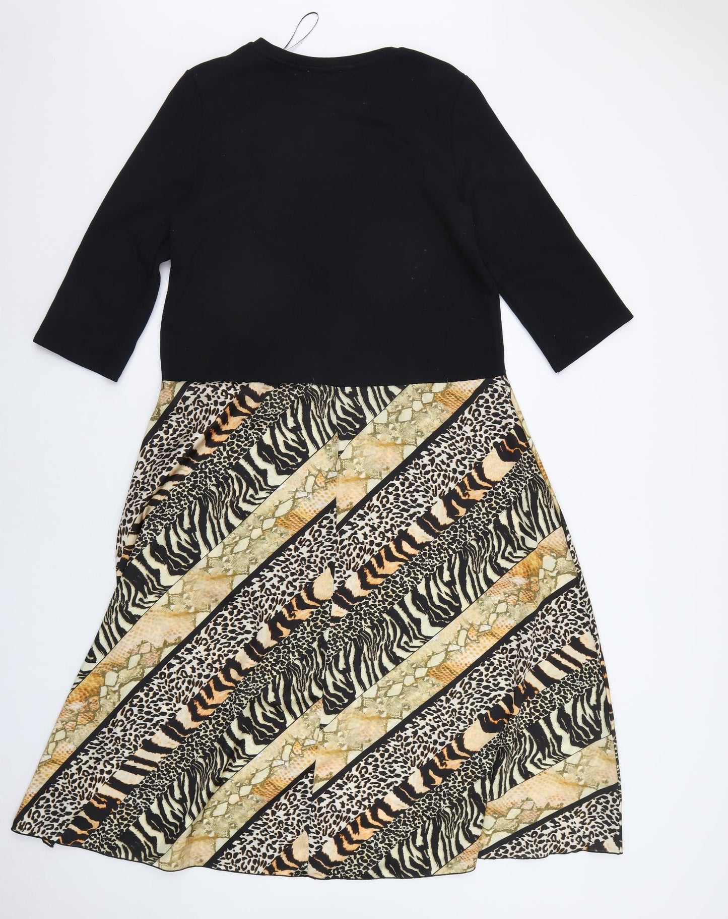 Zara Womens Black Geometric  Fit & Flare  Size M
