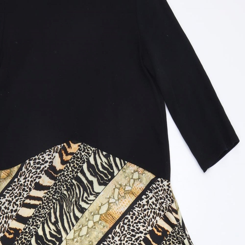 Zara Womens Black Geometric  Fit & Flare  Size M