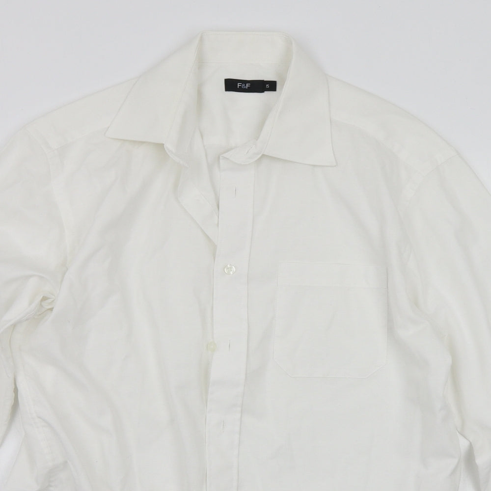 F&F Mens White    Button-Up Size 15