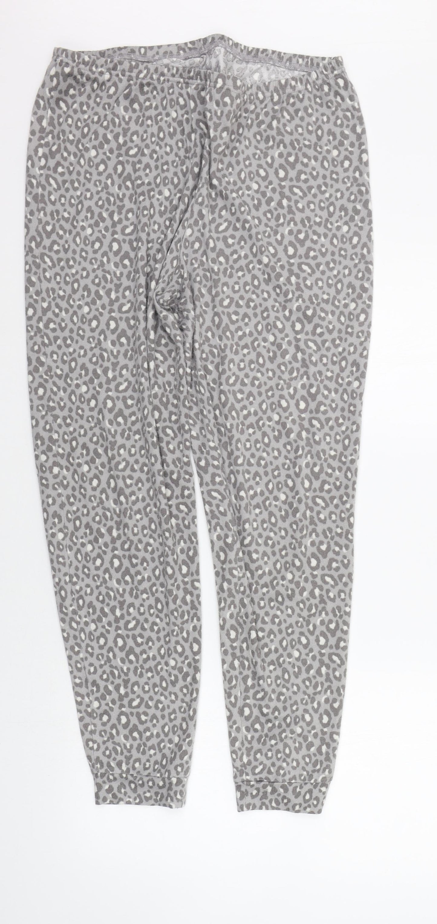 TU Womens Grey Animal Print  Top Pyjama Pants Size 14