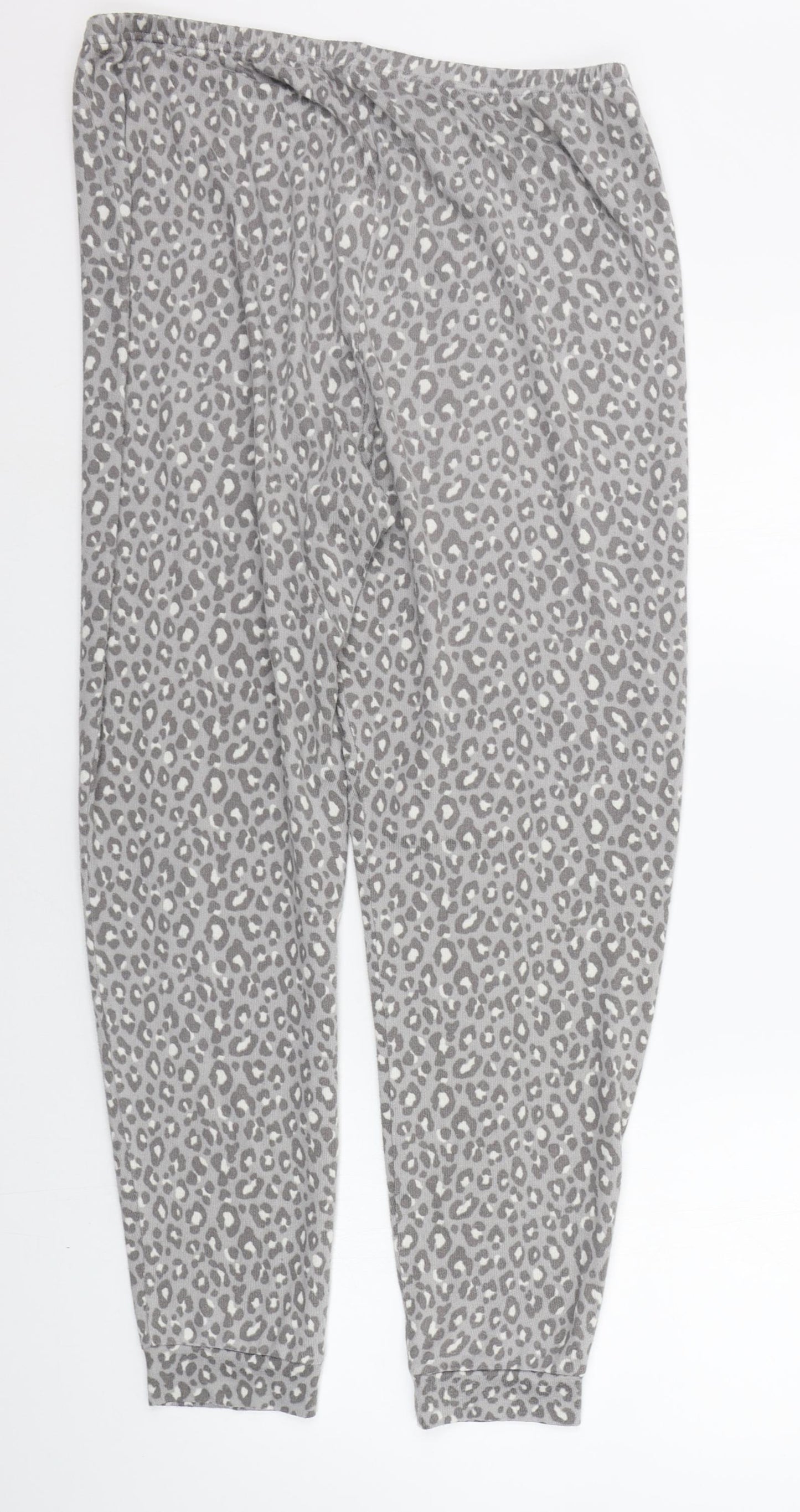 TU Womens Grey Animal Print  Top Pyjama Pants Size 14